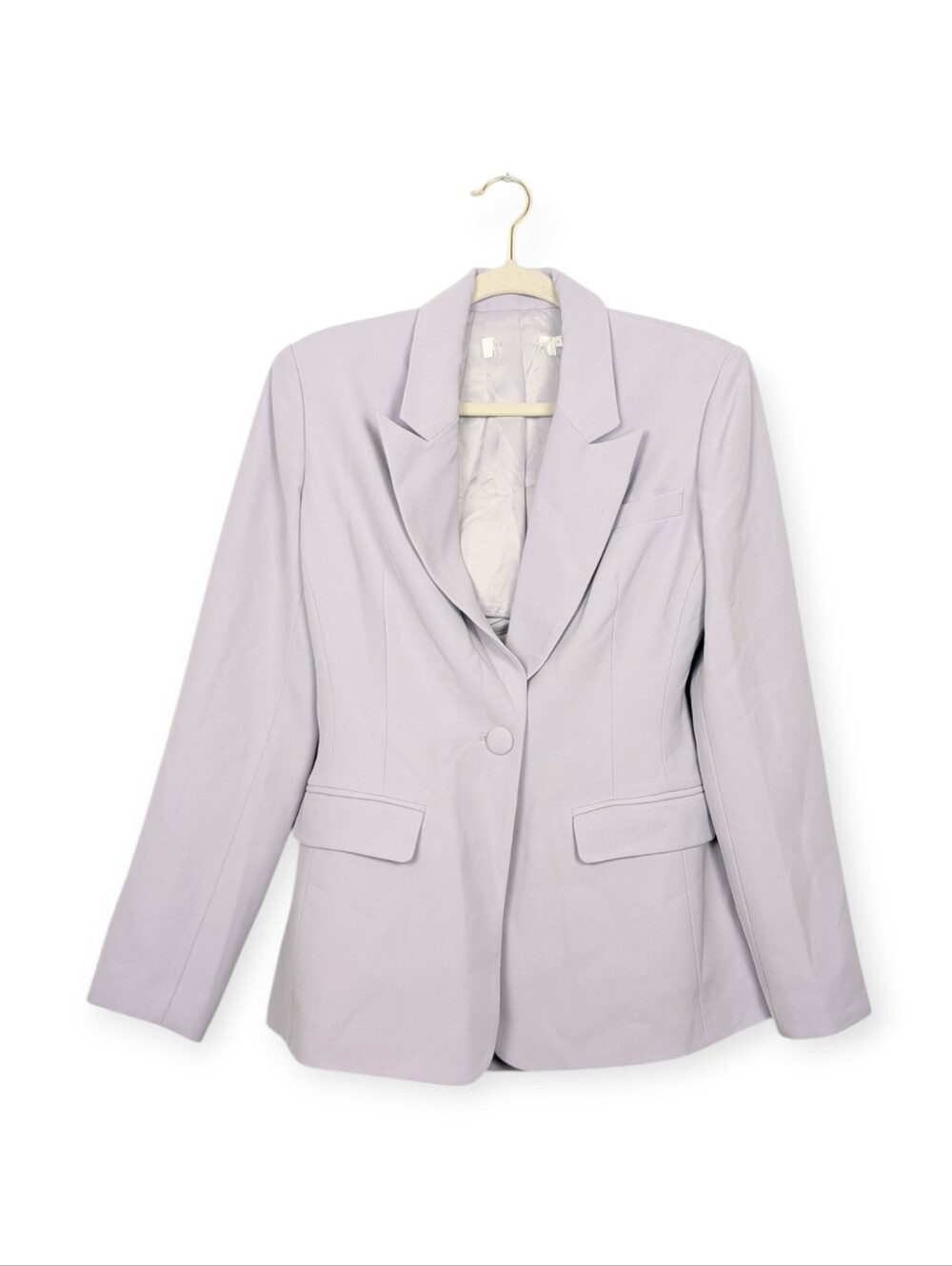 ASTR Lavender Blazer Draped Back Cutout Tailored Jacket Long Sleeve Size S